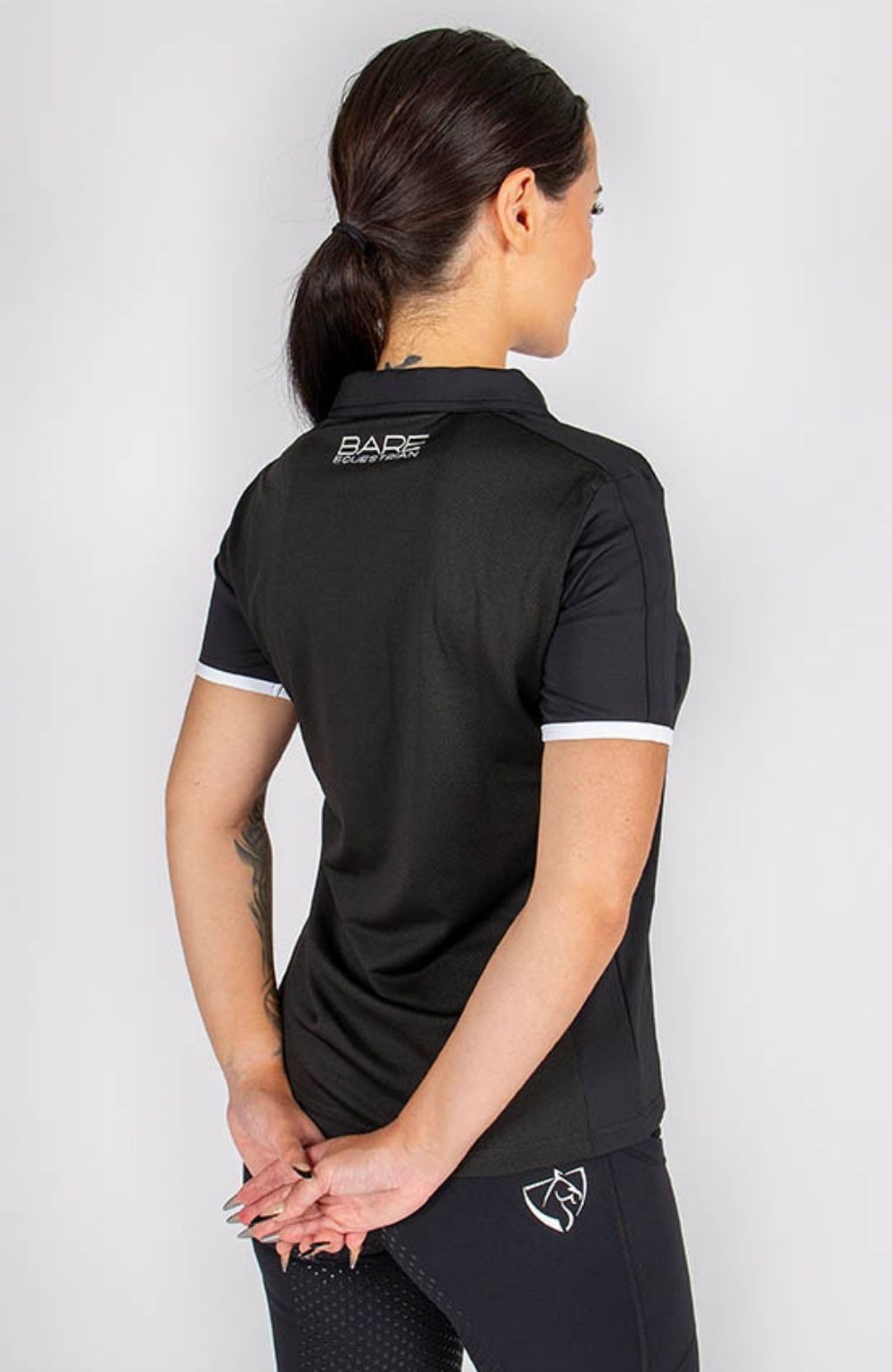BARE Active Mesh Polo Shirt - Black