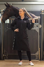 BARE Candace Lightweight Waterproof Long Jacket (Mesh Lined) - Black