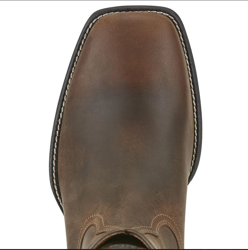 Roper Boots Ariat Heritage Wide Square Toe Brown Mens