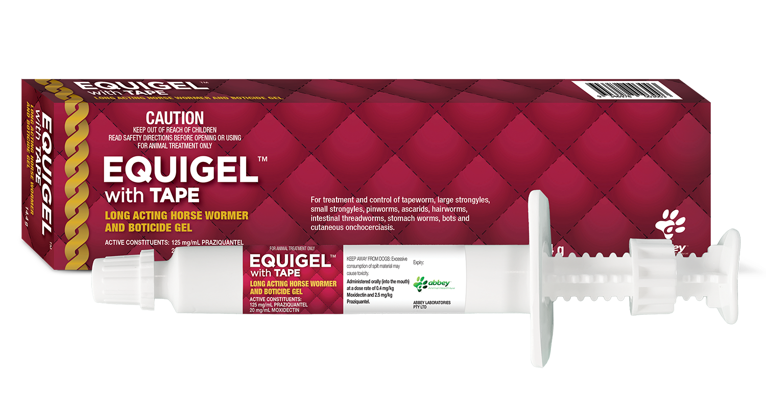 Equigel with Tape Wormer