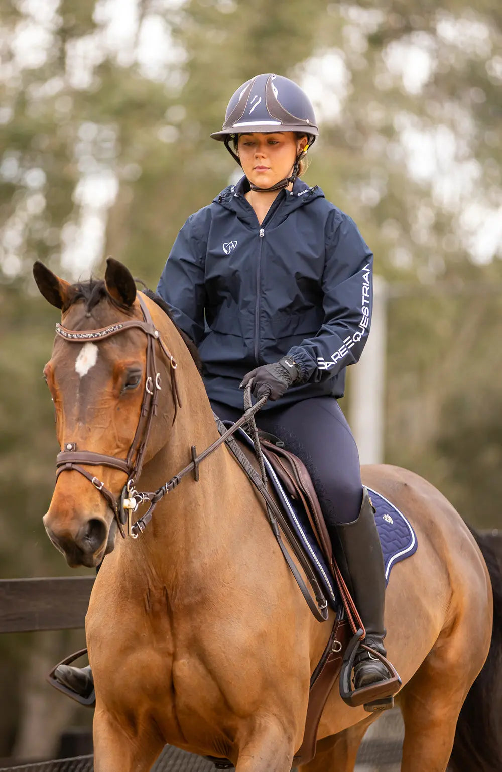 BARE Unisex Kali Lightweight Waterproof Short Jacket (Mesh Lined) - Navy
