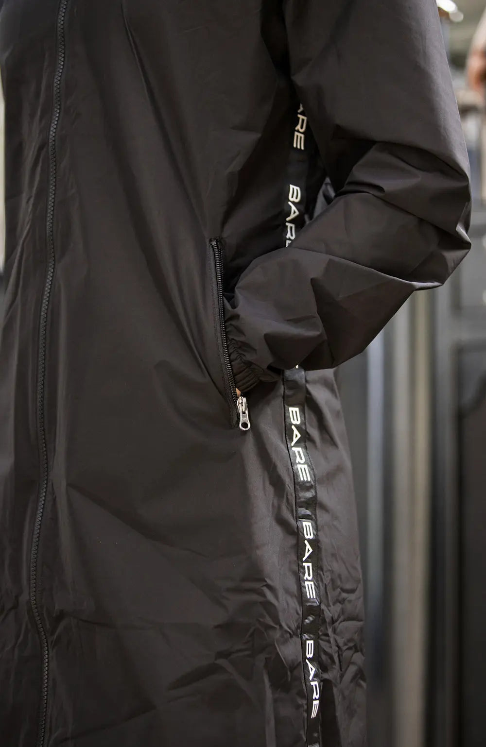 BARE Candace Lightweight Waterproof Long Jacket (Mesh Lined) - Black