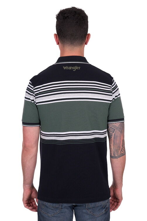 Wrangler Mens Chris Polo Black/Cypress