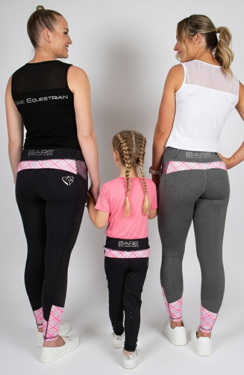 Youth Performance Riding Tights - Grey Roseberry