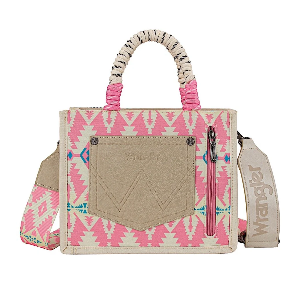 Wrangler Southwestern Rope Handle Bag - Pink