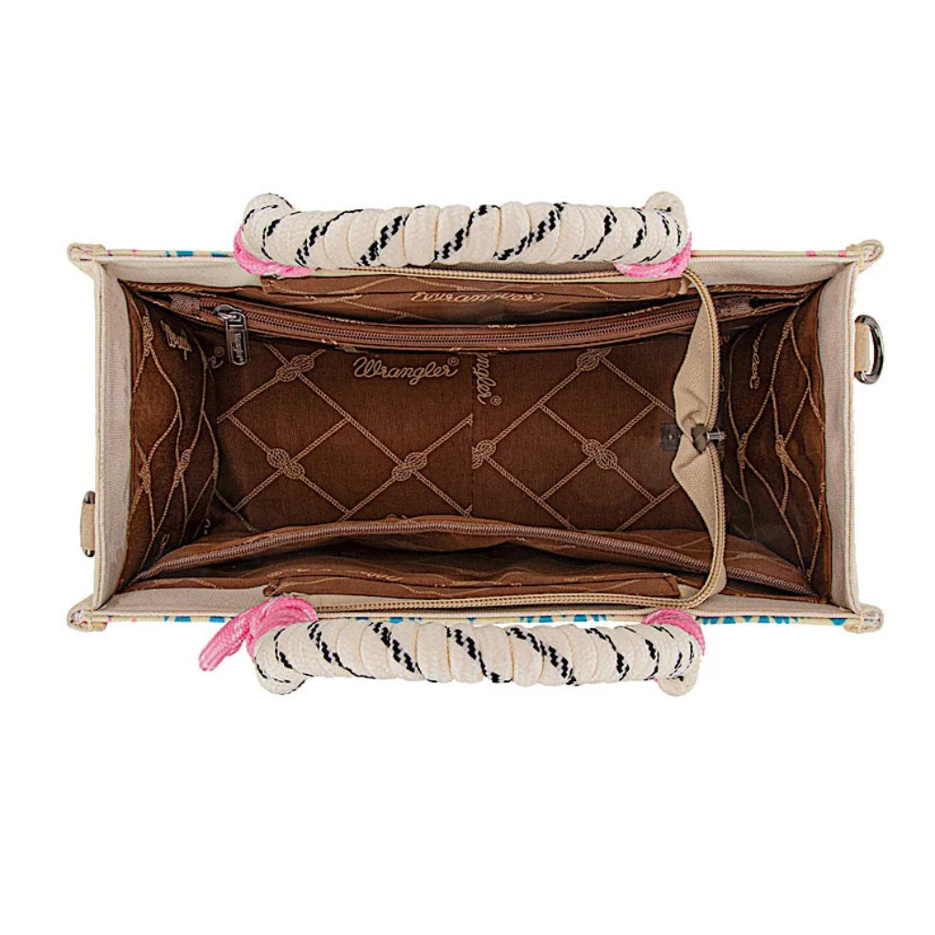 Wrangler Southwestern Rope Handle Bag - Pink