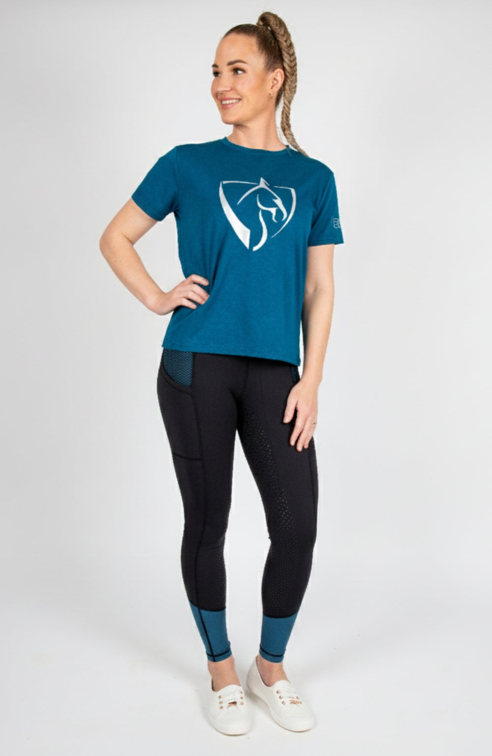 BARE Performance Riding Tights - Teal Glamour