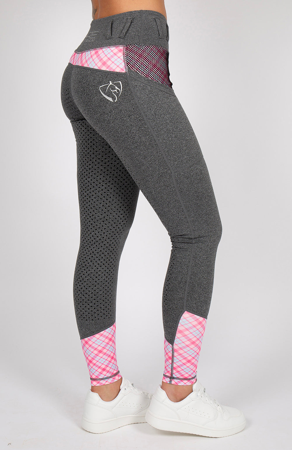 Youth Performance Riding Tights - Grey Roseberry