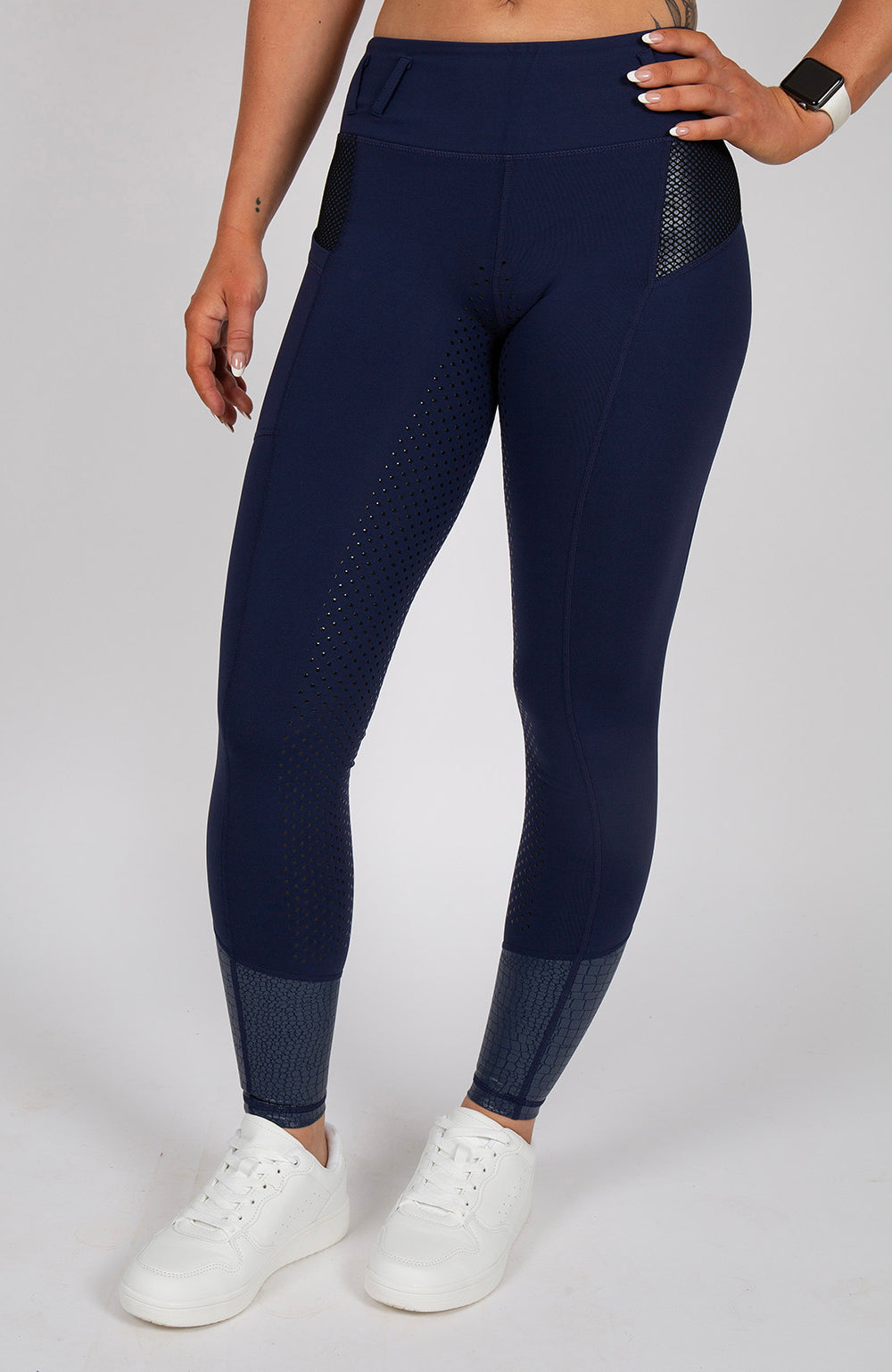 BARE Performance Riding Tights - Navy Croc