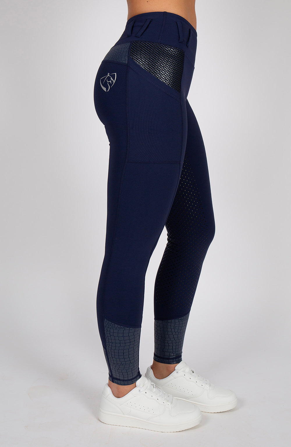 BARE Performance Riding Tights - Navy Croc