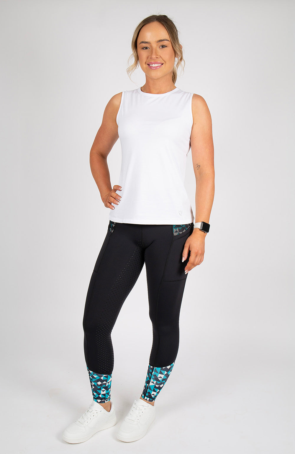 Youth Performance Riding Tights - Geo