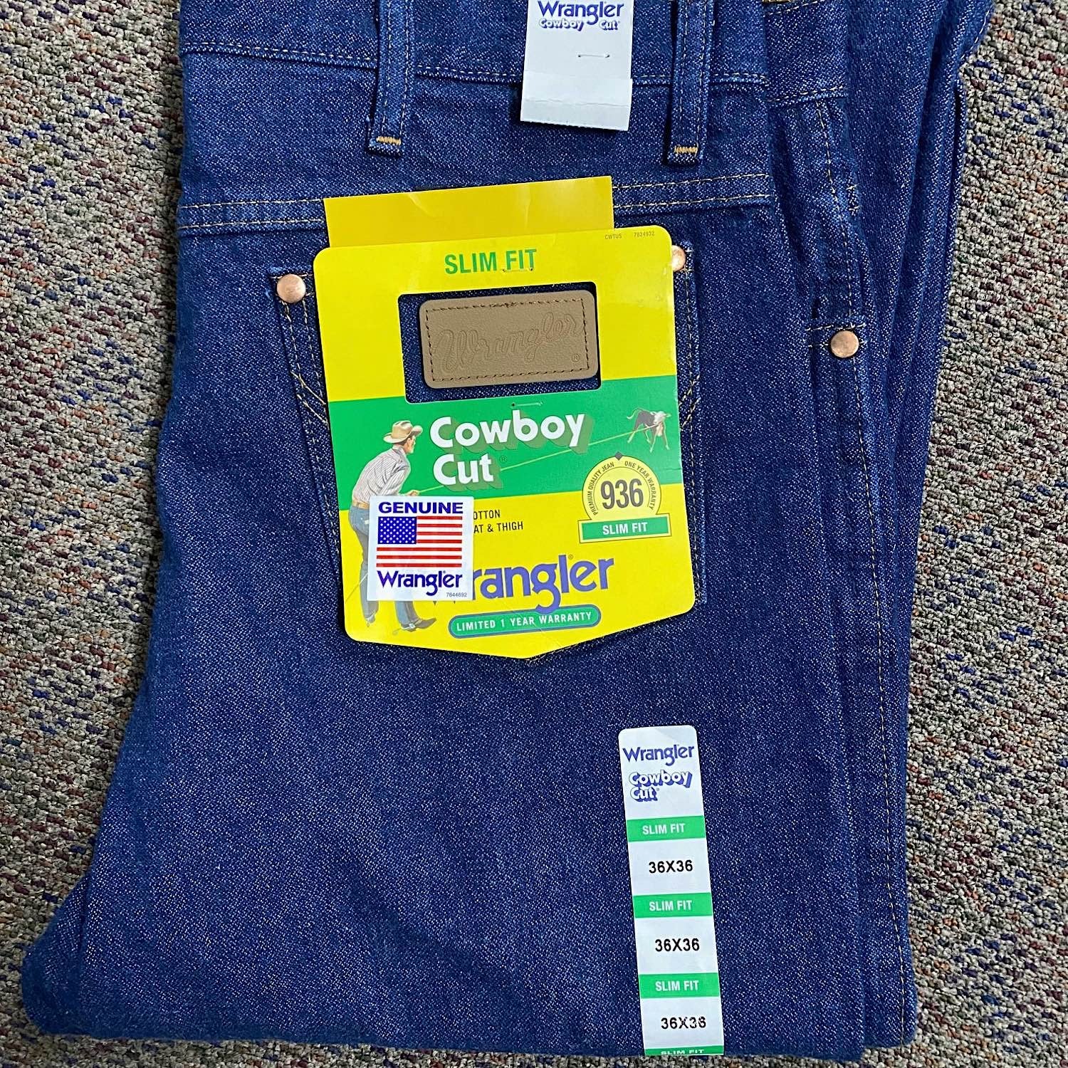 Wrangler Men's Original Slim Fit Jean Prewashed